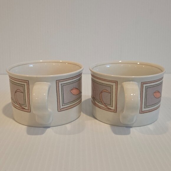 Mikasa Japan Meadow Sun Intaglio Tea Coffee Mugs  Set of 2 CAC02 8 Oz Tulips - Picture 6 of 11